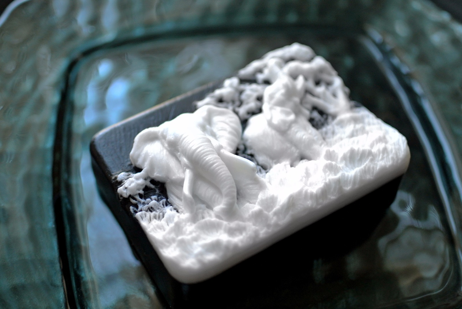 African Elephants Soap Bar – Handmade Glycerin Soap – Black and White