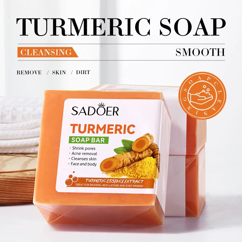 4x Sadoer Turmeric Soap Bar For Cleanliness & Tenderness Face and Body – 100g