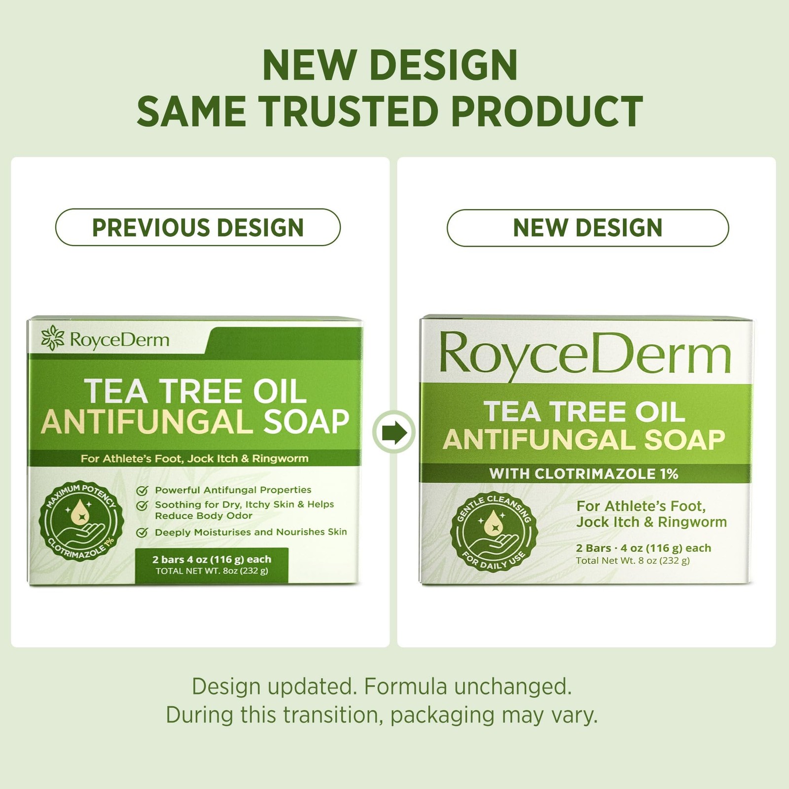 Roycederm Antifungal Bar Soap Tea tree Oil Soap Athlete’s Foot Treatment for