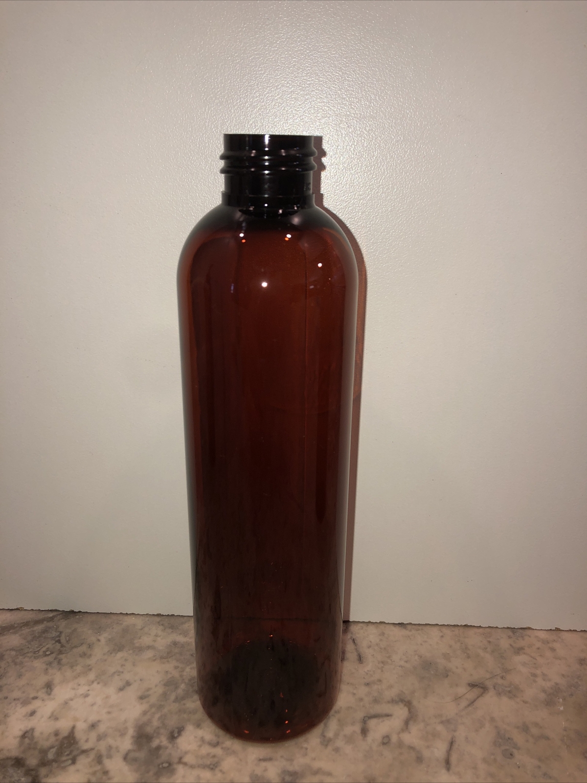8 oz PET Plastic BPA Free 24/410 Amber Round Bullet Bottles (22 qty) choose caps