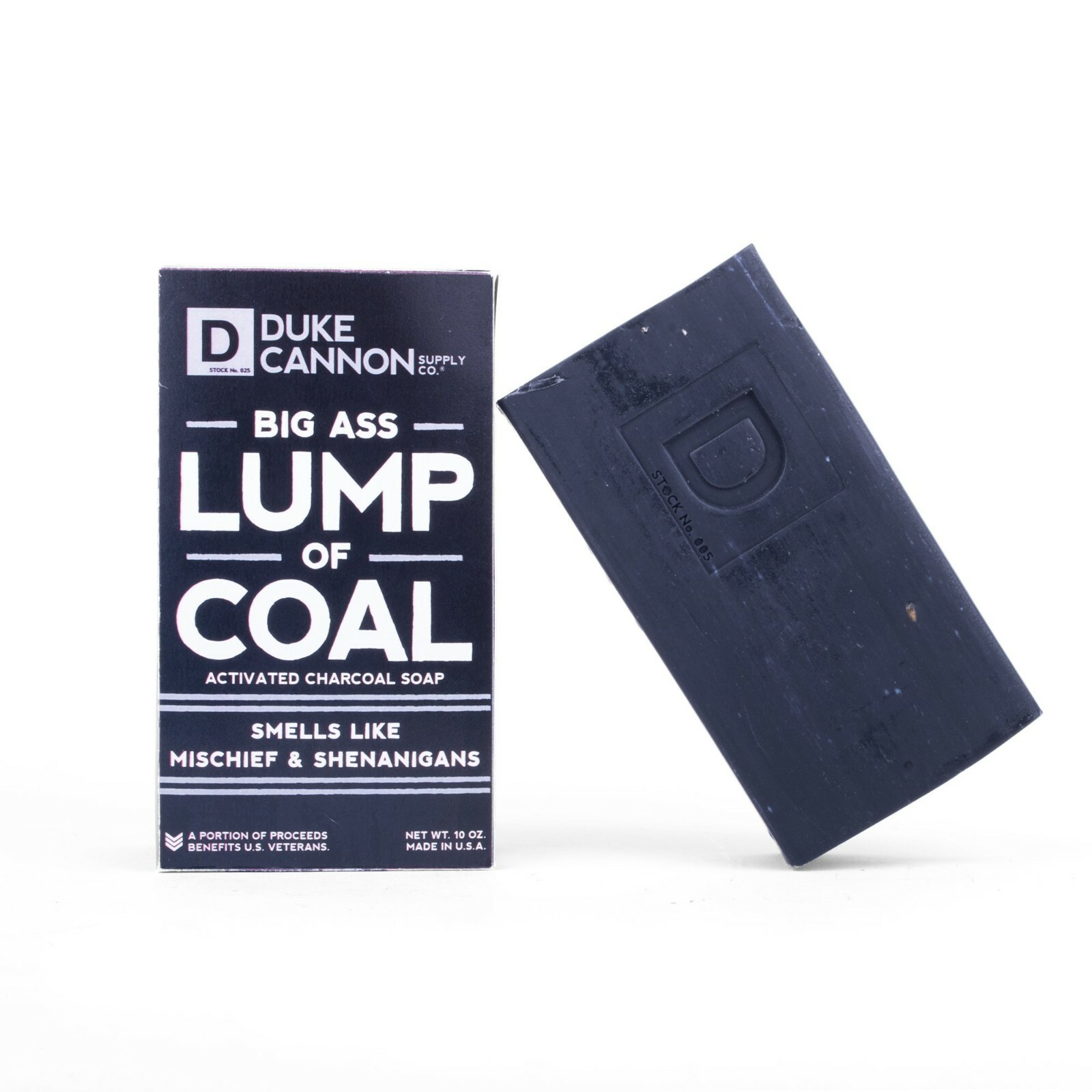 Duke Cannon Big Ass Lump Of Coal Big Ass Brick Soap Benefit Vets Shelf Wear Box