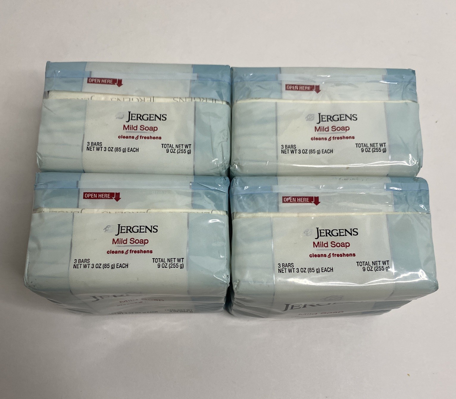 Jergens Mild Soap 3 oz Bars 3 Per Package 12 Bars Total Sealed