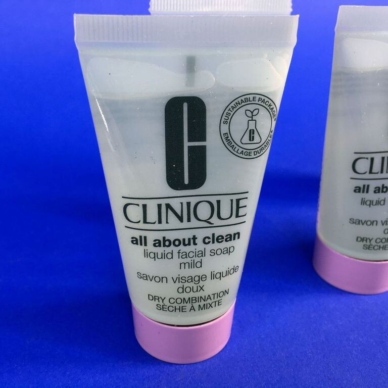 Clinique All About Clean Liquid Facial Soap Mild Dry Combination 1 oz (Lot of 5)