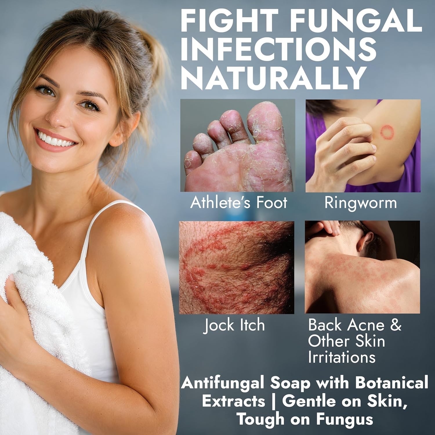 Antifungal Soap with Lemon Oil | Medicated Jock Itch Treatment | Tolnaftate 1%