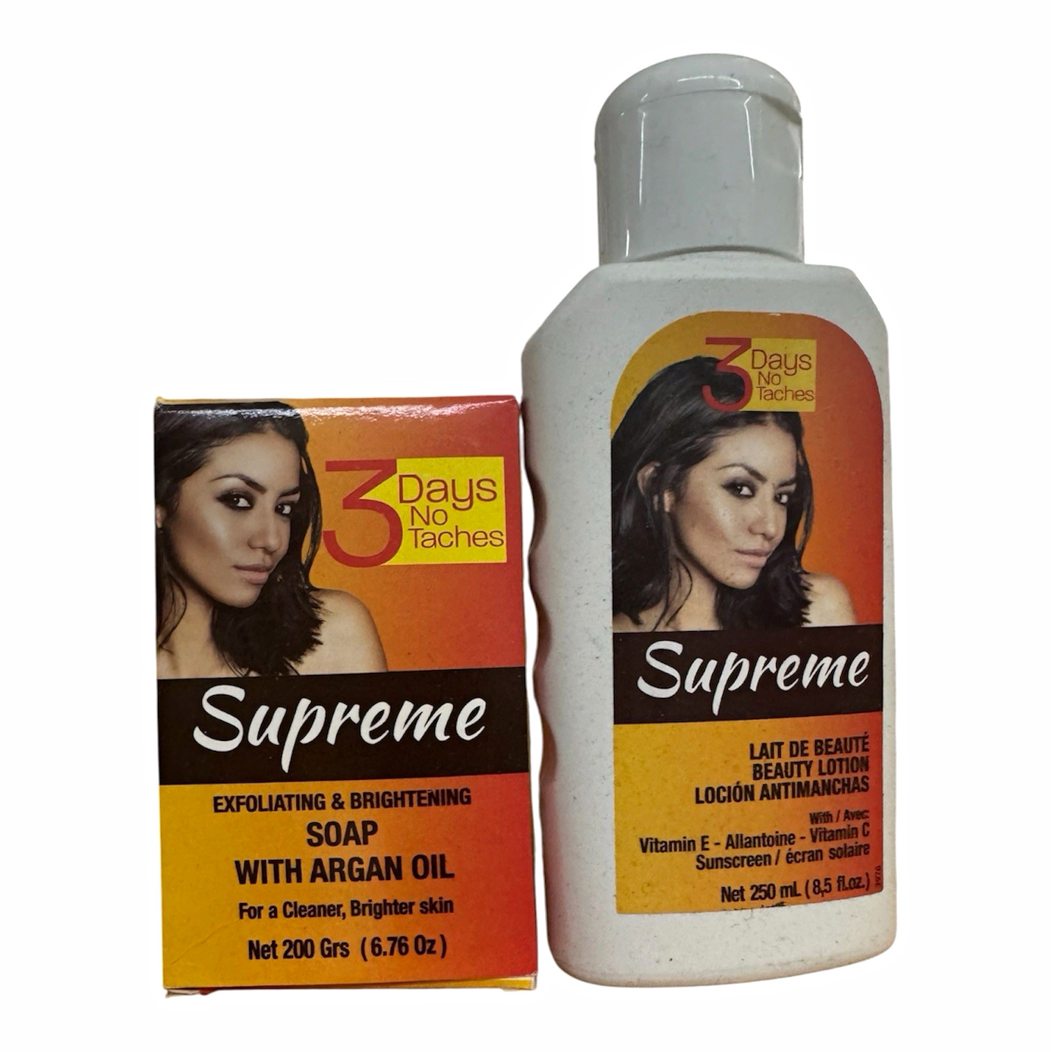 Supreme Exfoliating & Brightening Soap w/Argan Oil 3 Days No Taches 6.76oz