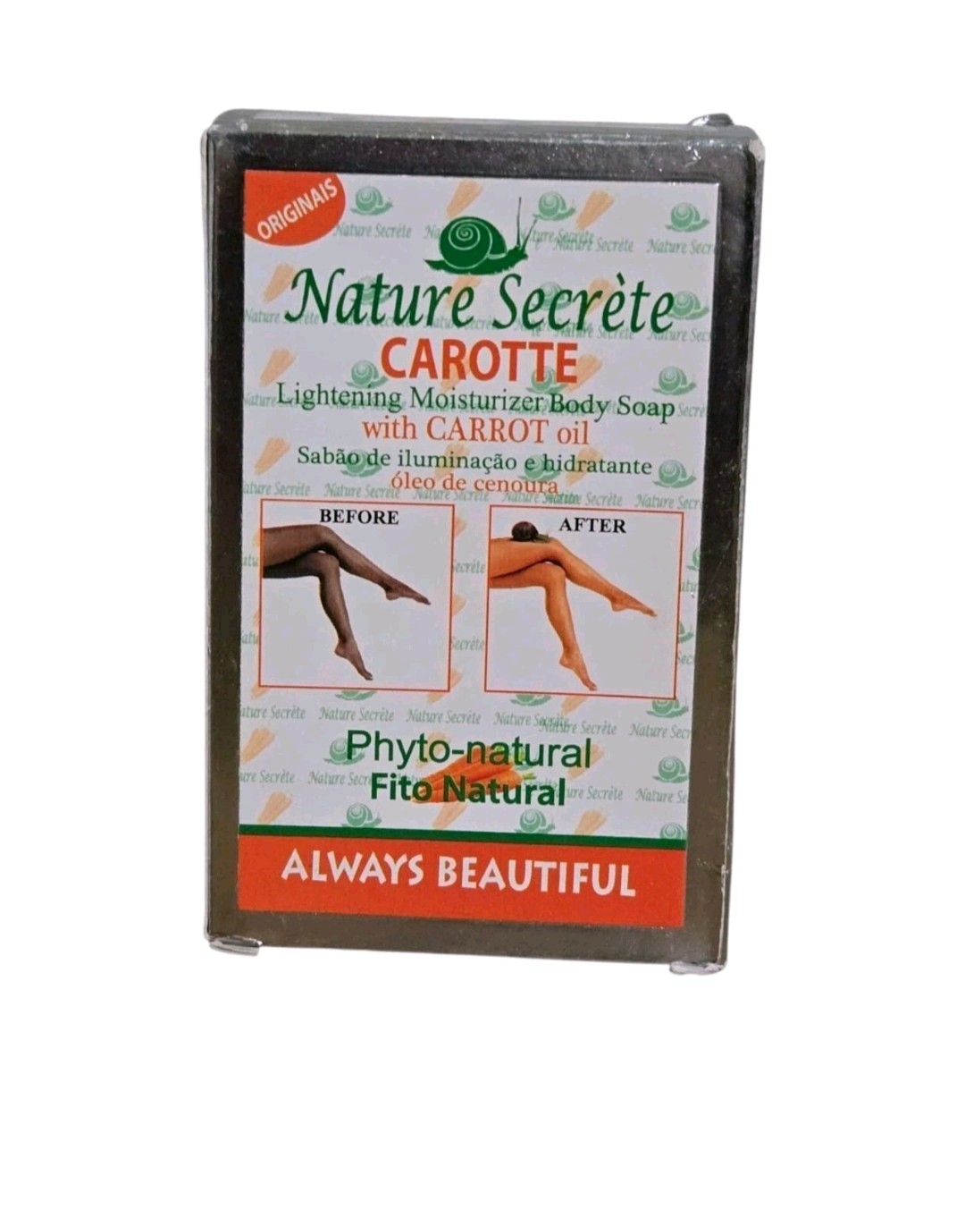 Nature Secret “CARROT” Skin Lightening Moisturizer Body Soap Bar, 12.35 oz. New