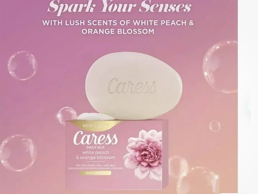 Caress Daily Silk Bar Soap White Peach And Orange Blossom 3.75 Ounce (16 Pack)