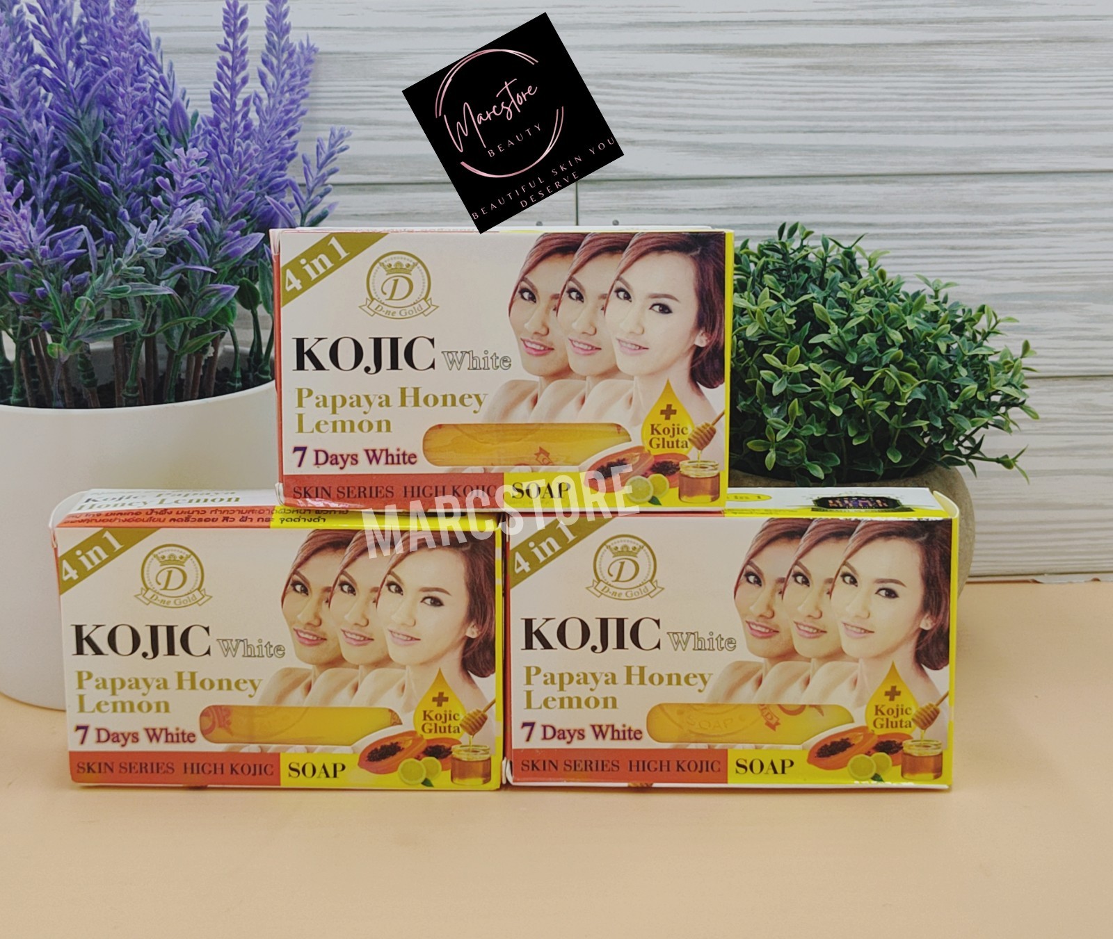 Kojic white Gluta PAPAYA HONEY 🍯🍋 7days whitening Soap. Clear spot 160g 3Bar