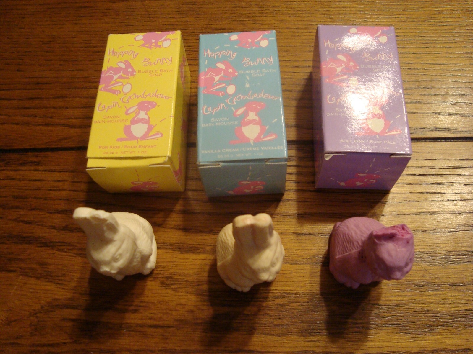 3 AVON HOPPING BUNNY BUBBLE BATH SOAP & BOXES – 2004