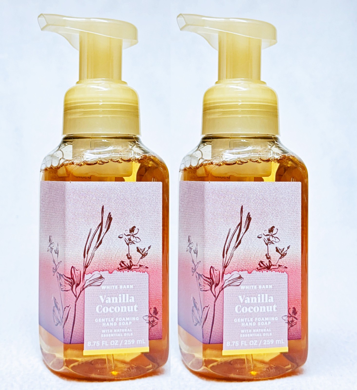 2 Bath & Body Works VANILLA COCONUT Gentle Foaming Hand Soap 8.75 oz