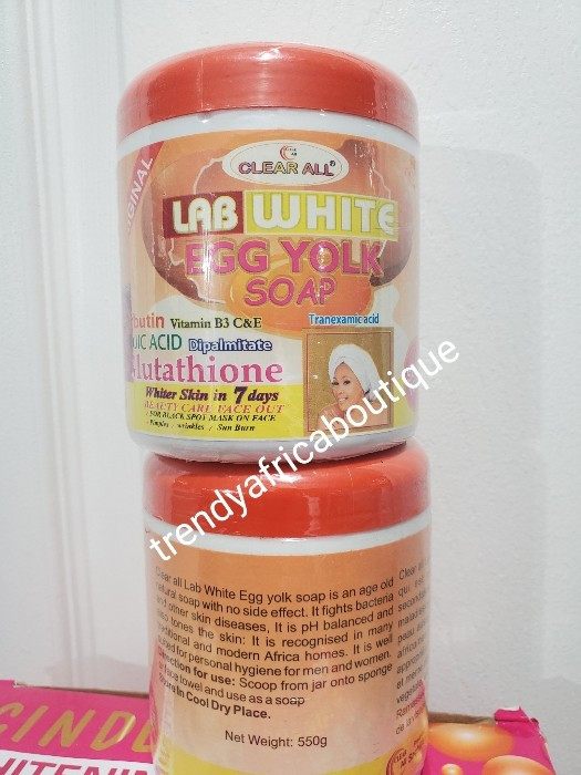 AUTHENTIC Clear ALL LAB WHITE Egg Yolk Soap. Super Toner 👌 550G X 1