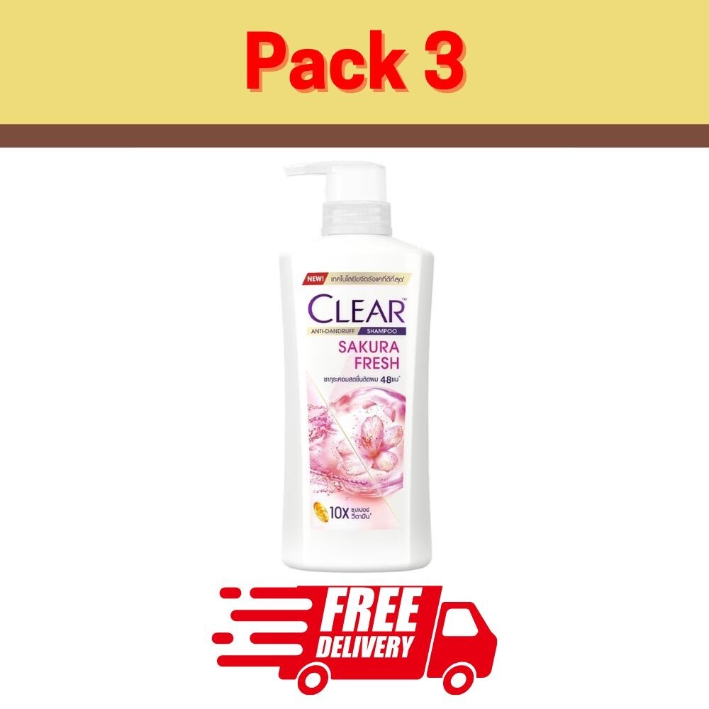 Clear Sakura Fresh Anti-Dandruff Scalp Care Cooling Fresh Shampoo 370ml 3x