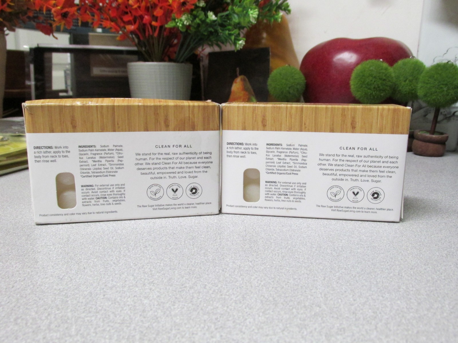 2 Raw Sugar Eco Body Bar Watermelon + Fresh Mint 5oz Vegan