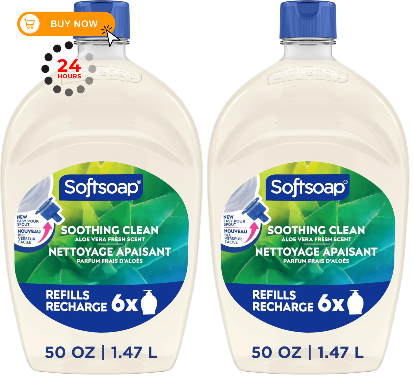 Softsoap Soothing Clean Liquid Hand Soap with New Easy 50 Fl Oz (Pack of 2)