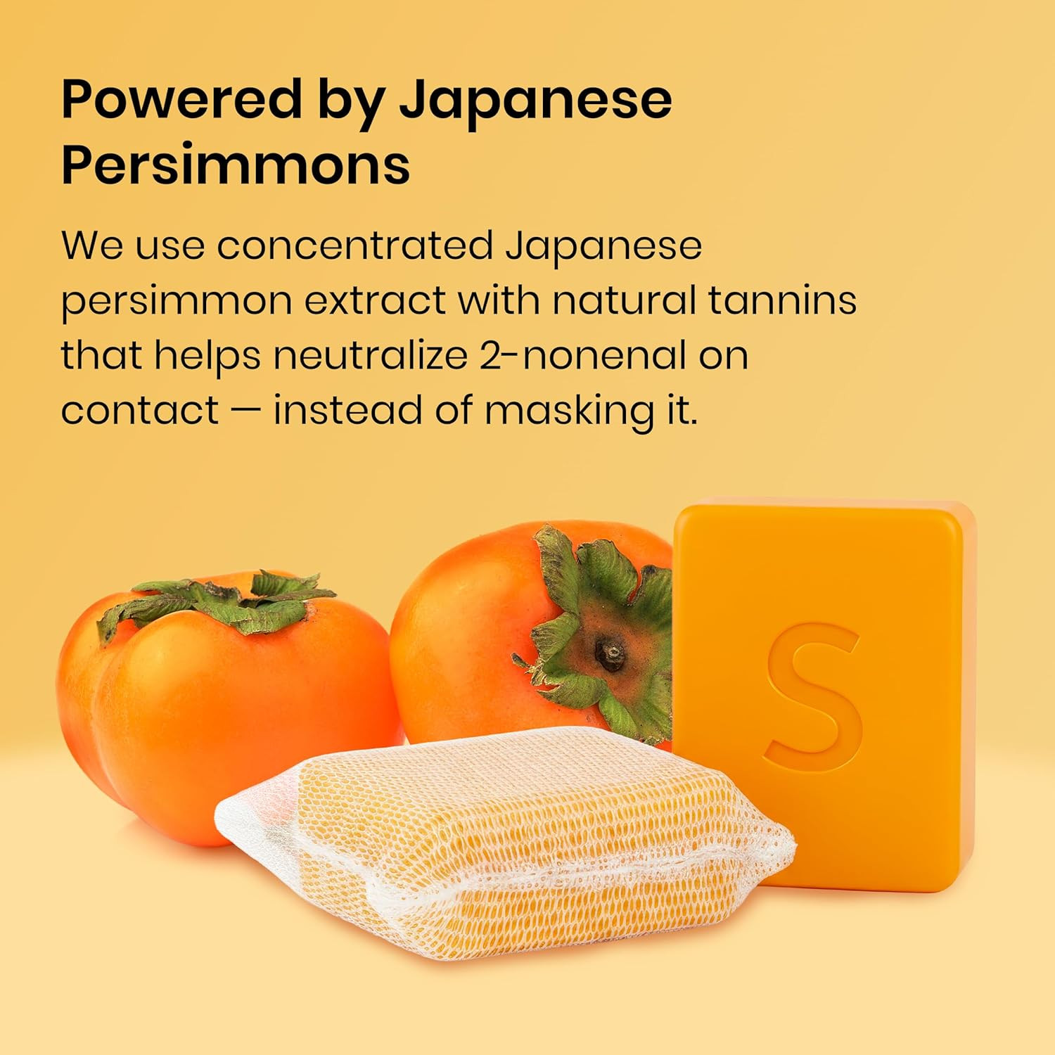 Japanese Persimmon Cleanser Bar 2 Pk Bundle for Body Odor, Persimmon Solution fo