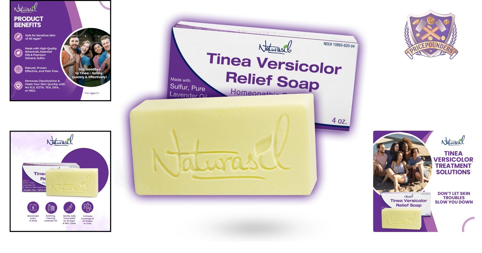 Tinea Versicolor Soap Antifungal Sulfur 4oz Fast Acting Safe for All Ages