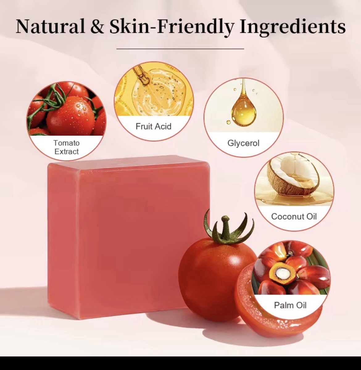 2pcsTomato Extract Hydrating Deep Cleansing Soap Bar Face Body Herbal Scent 100g