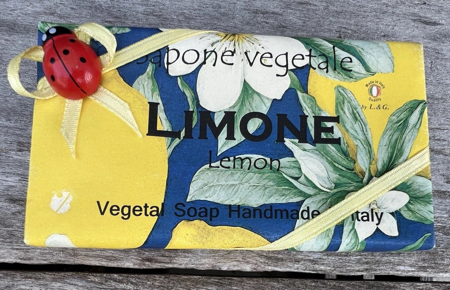 New Sapone Vegetale Limone LEMON Soap Bar Handmade in Italy 200g/7.05oz