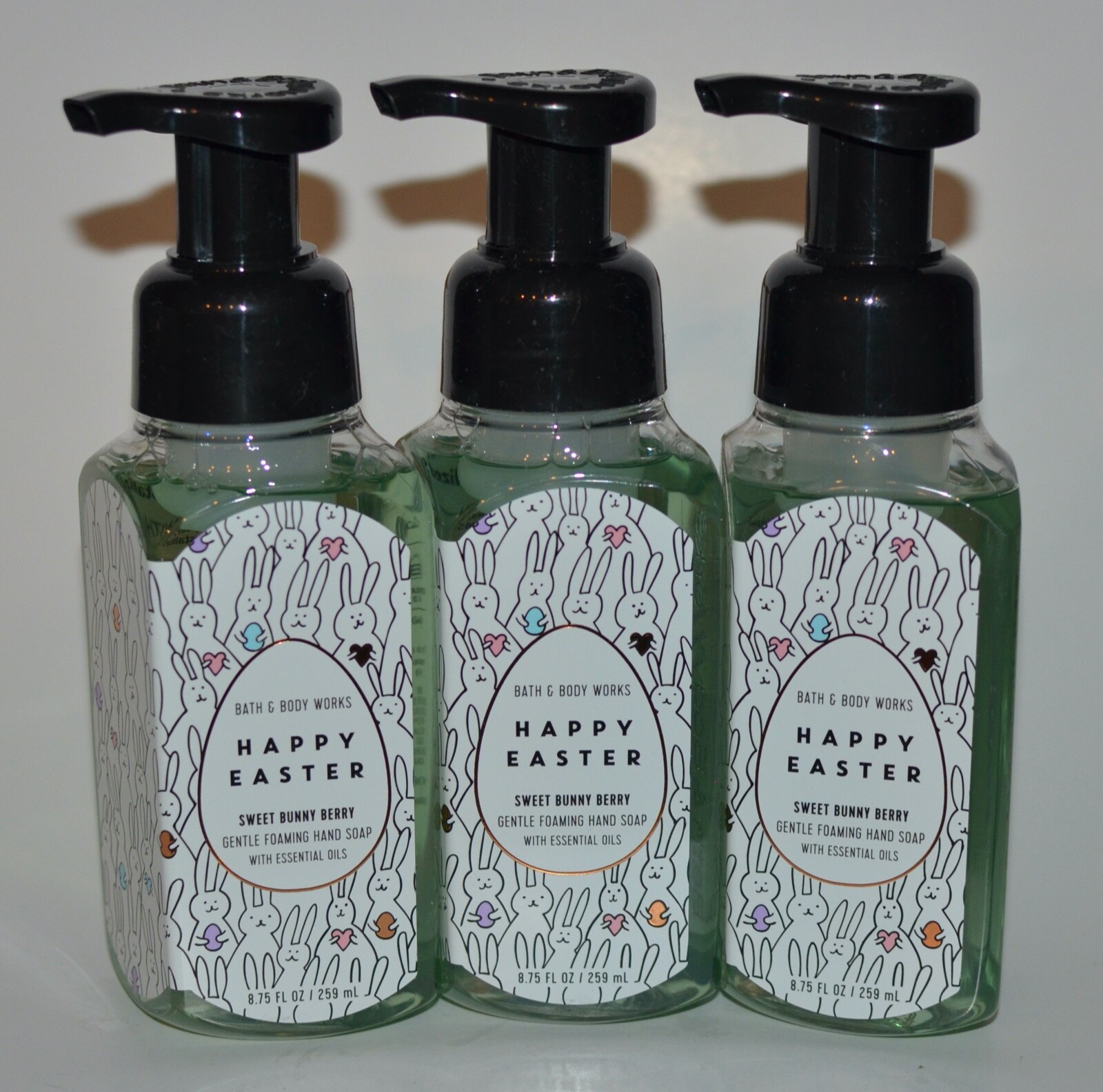 3 BATH & BODY WORKS HAPPY EASTER SWEET BUNNY BERRY GENTLE FOAMING HAND SOAP WASH
