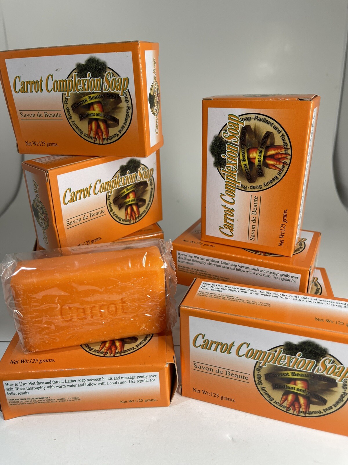 Carrot Complexion Bar Soap With Carrot Oil 125 Grams. Older Formula 7 Years Old
