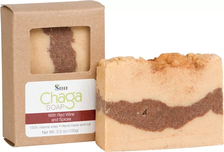 Chaga Mushroom Natural Soap Bar Best Exfoliating For Dry Skin Spices Red Wine