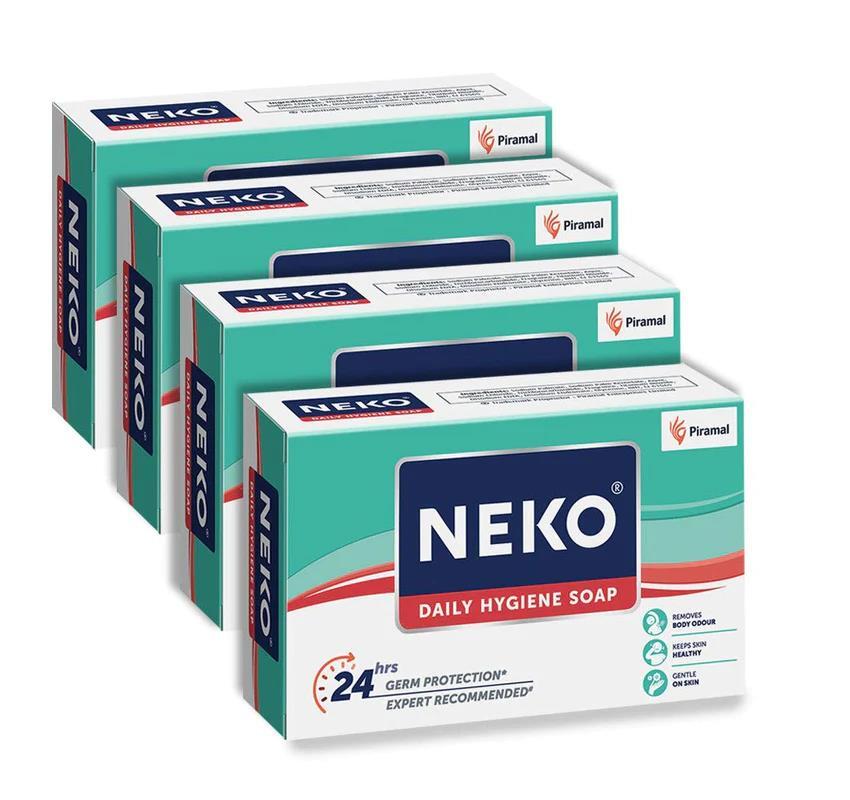 (Pack of 4) Neko Daily Hygiene Soap, 24 hours Germ Protection (100gm Each)