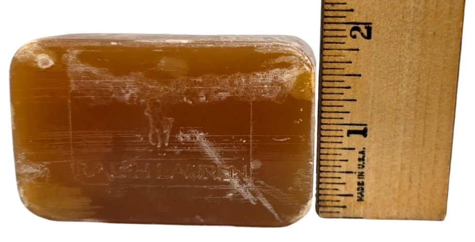 Vintage Ralph Lauren Polo Men’s Soap Amber Translucent 3.6oz Bar with Logo Rare