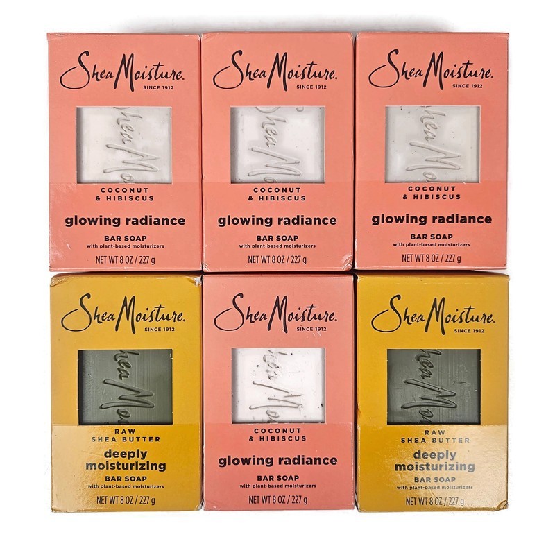 6 Shea Moisture Raw Shea Butter Deeply Moisturizing & Glowing Radiance Bar Soap