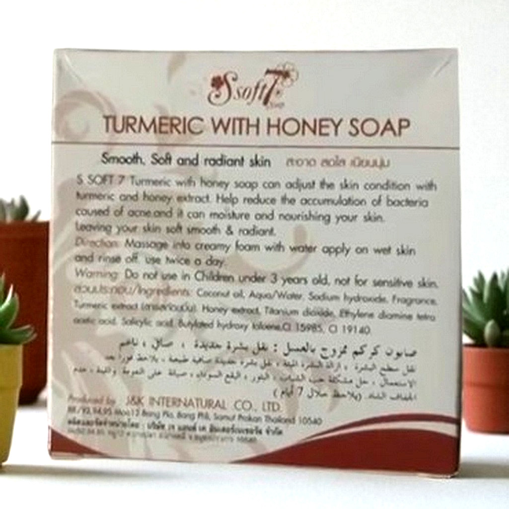 12x Soft7 TURMERIC WITH HONEY SOAP 120g. by K.Brothers Natural Herbal Skin Care