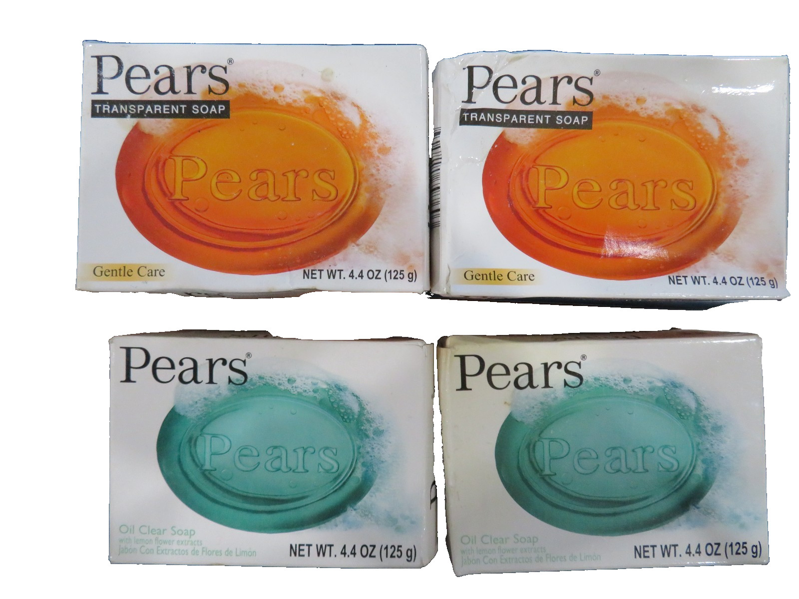 2X PEARS OIL CLEAR SOAP W/LEMON FLOWER EXTRACT + 2X PEARS GENTLE FORM 💥4-PACK💥