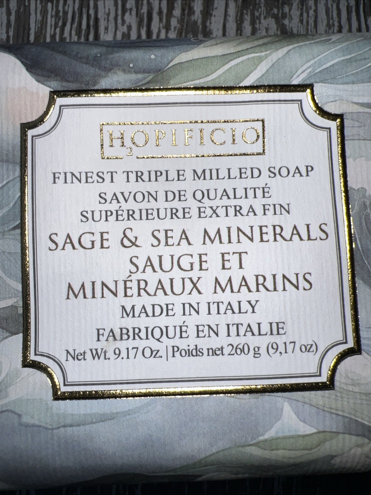 Hopificio Italian LUX Bath Bar Soap Sea Minerals Scented LARGE Net Wt.9.17 oz