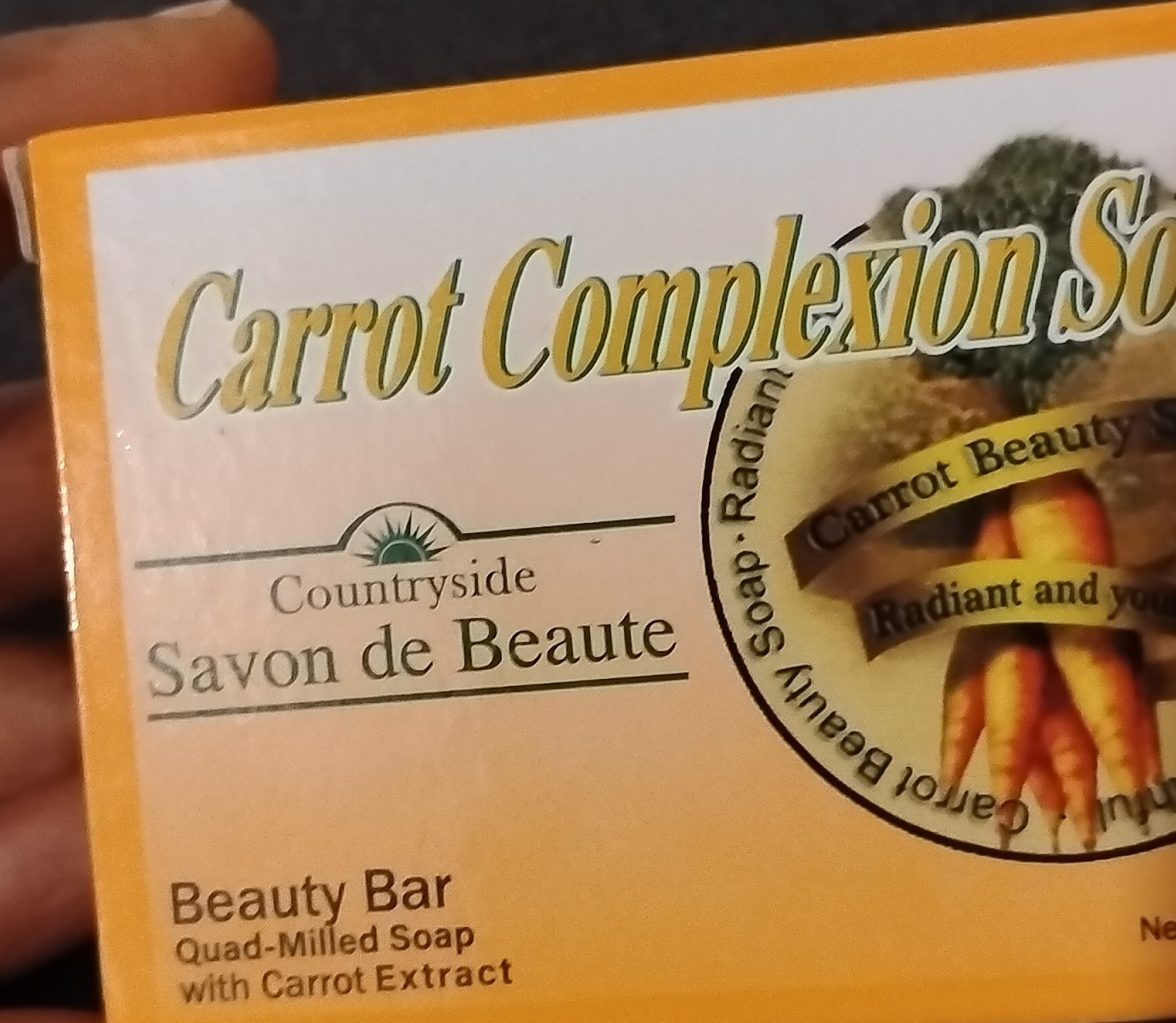 Countryside Savon de Beaute Carrot Extract Beauty Bar for Face & Body