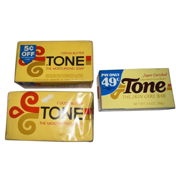 Vtg Tone with Cocoa Butter Moisturizing Skin Care Bar Soap 4.75oz 3.5 Oz Bundle