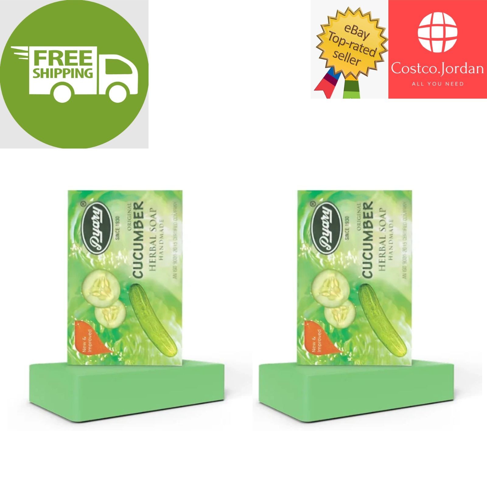 2 X Indian Pyary Cucumber Original Herbal Soap – 75g Hand Made ⭐FREE SHIPPING⭐