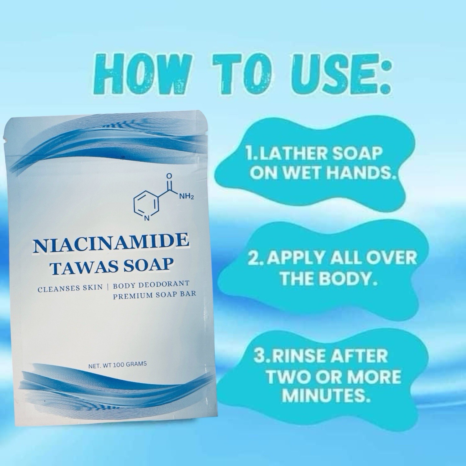2 bars Niacinamide Tawas Soap 100g/each