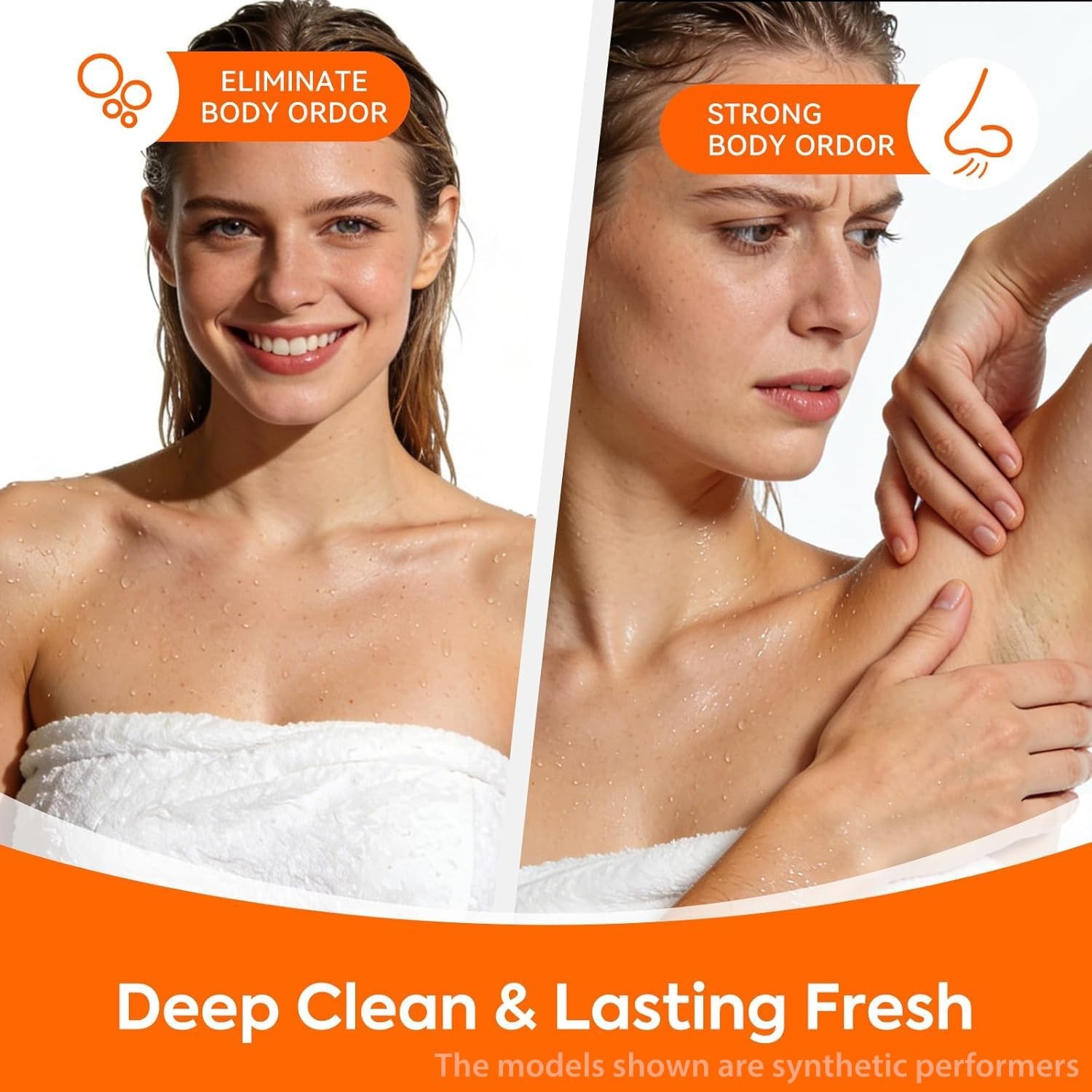 Acidified Cleansing Bar Soap – Natural Deodorant for Odor Elimination, 3 Pack