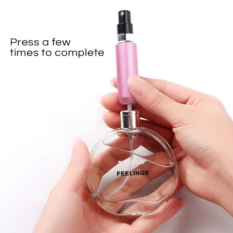 5/10Pcs Mini Refillable Travel Portable Perfume Atomizer Bottle Spray Pump Case