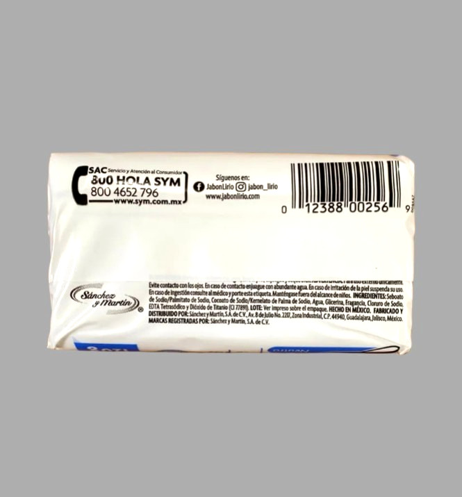 Lirio Neutro Jabón de Tocador 120g Mexican Neutral Bar Soap