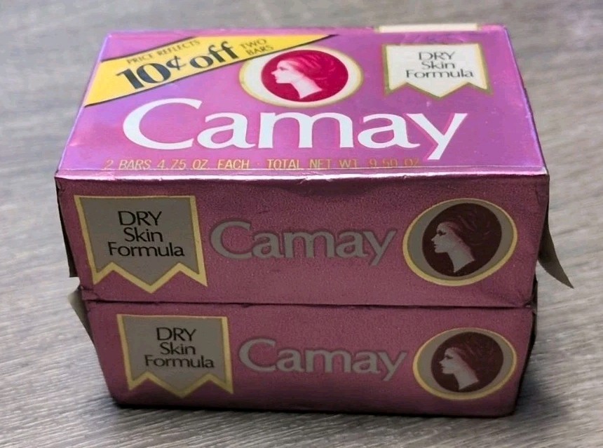 2 Vintage 1983 CAMAY Beauty Soap Bar Normal Skin 4.75 oz Prop Store NOS Theatre