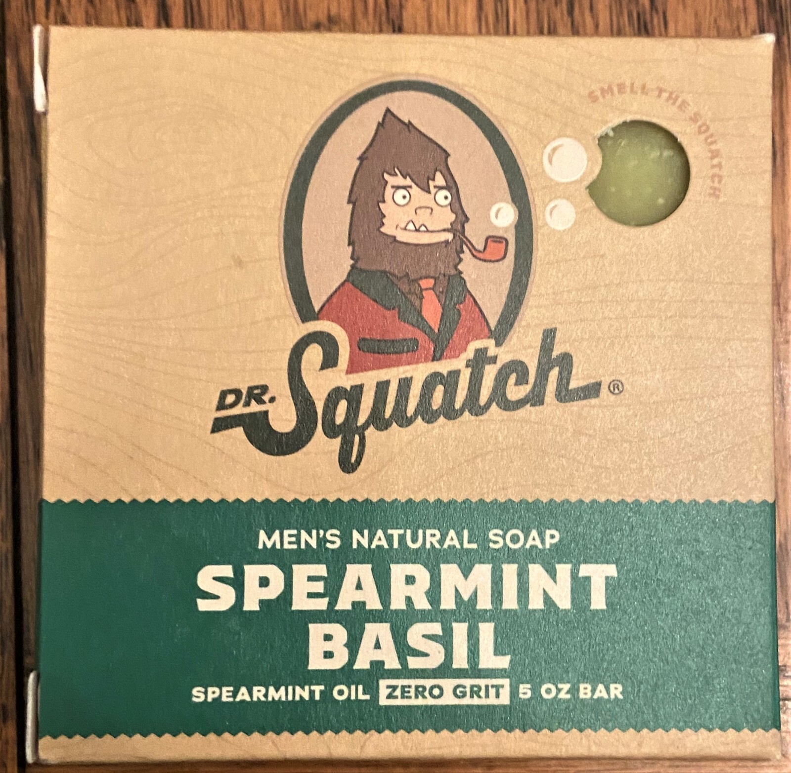 Dr Squatch Men’s Natural Soap Spearmint Basil 5oz Bar Zero Grit