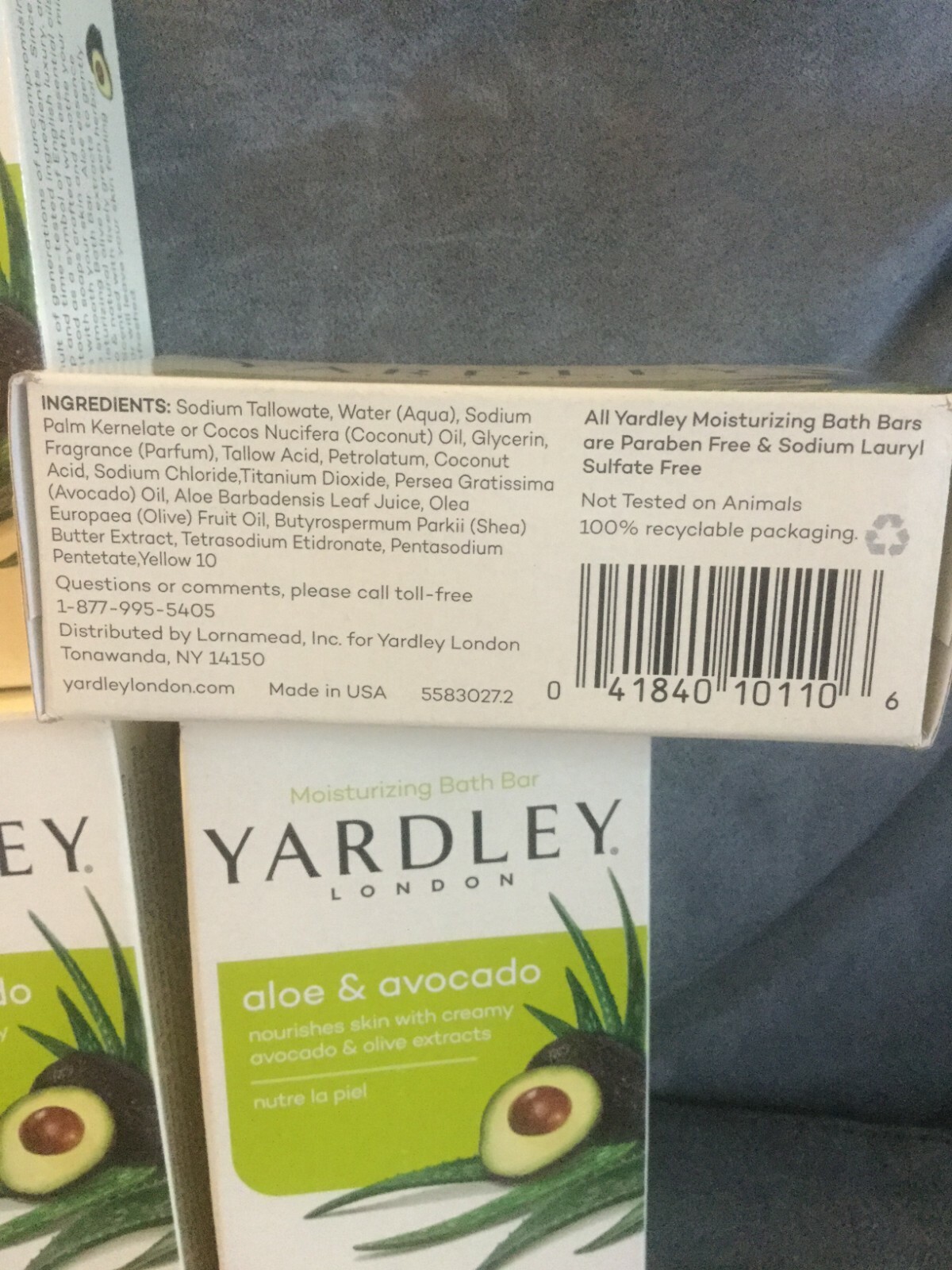 YARDLEY LONDON ALOE & AVOCADO BAR SOAP 4.25 OZ – LOT OF 6 BRAND NEW
