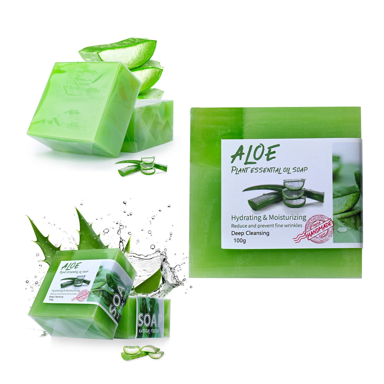 1PCS Aloe Multi-purpose Handmade Soap For Daily Use Essential Oil Soap 100g