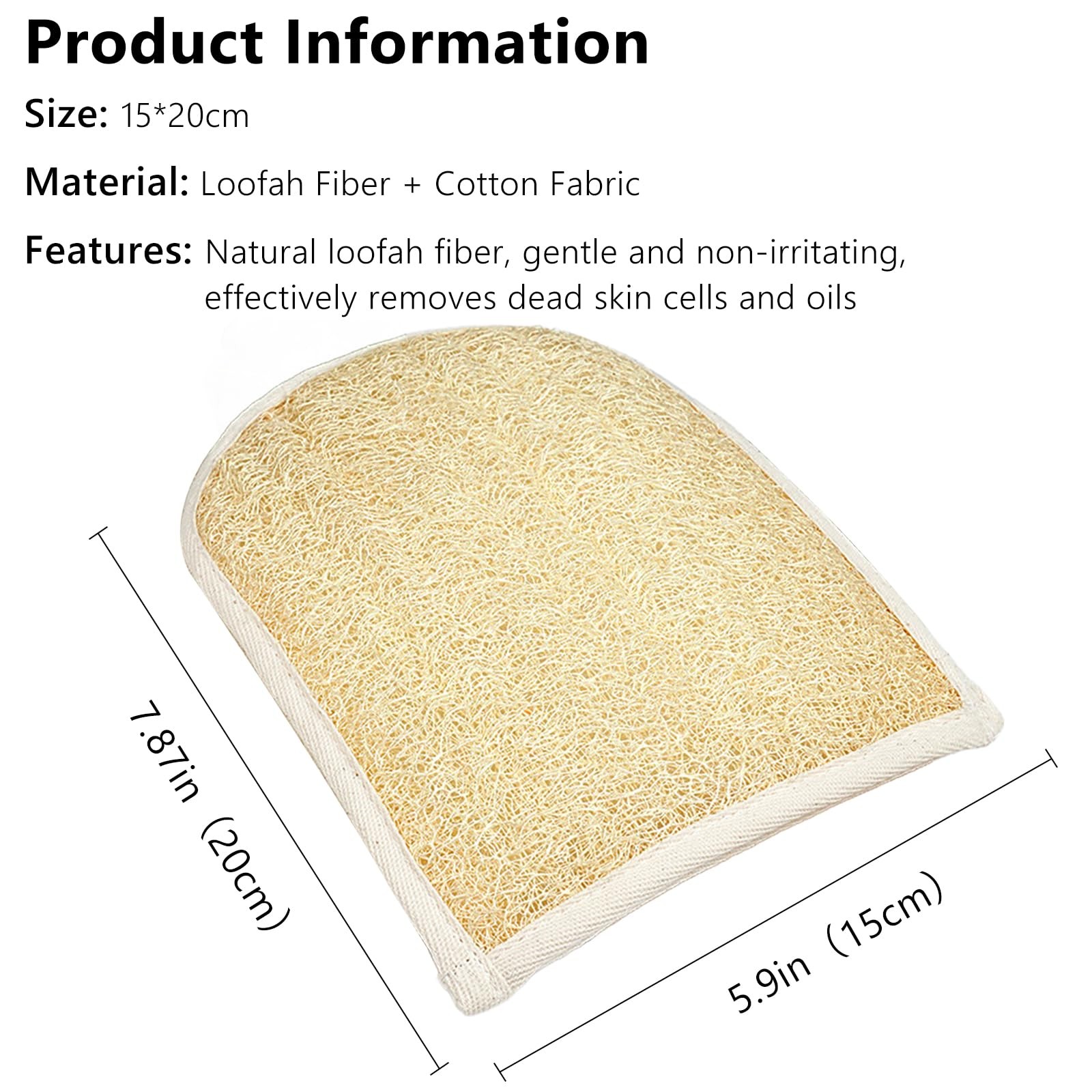 Exfoliating Loofah Glove Pad Body Scrubber. Our 1 Count (Pack of 1), White