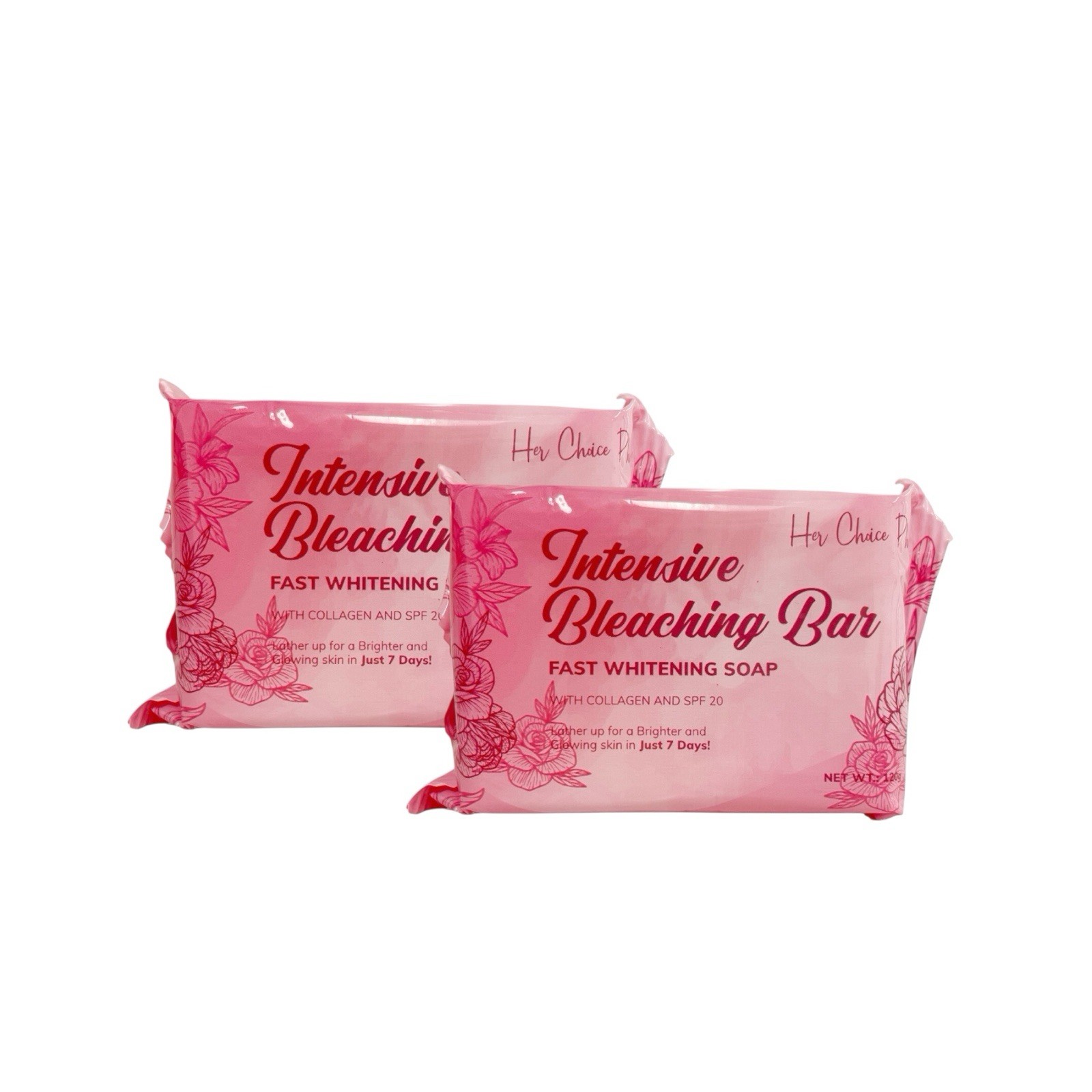 2 bars Her Choice Intensive Bleaching Bar Fast Whitening Soap (120g each)