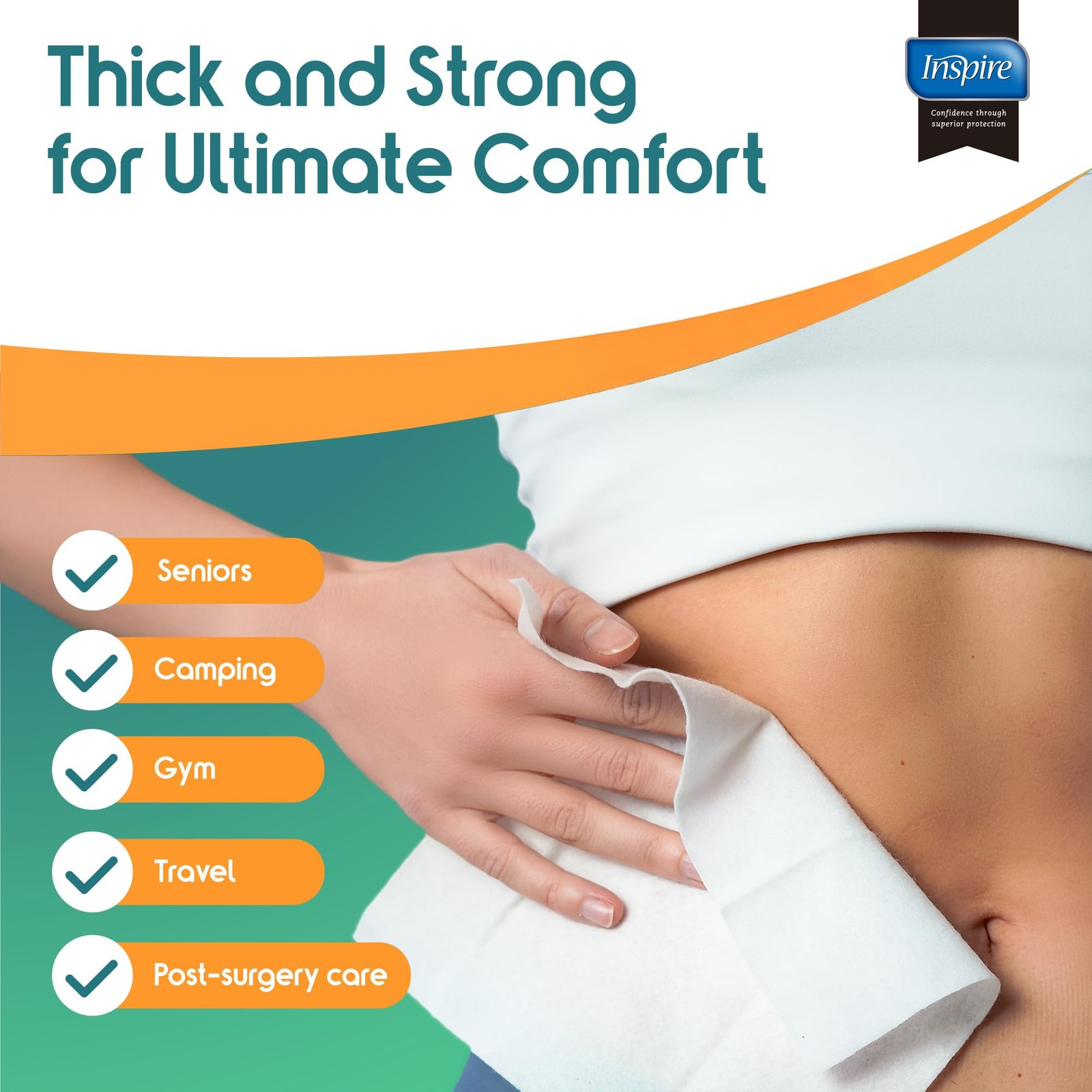 Ultra Thick Rinse Free Body Wipes, Bathing Wipes, Rinse Free Wet Wipes, Thick…