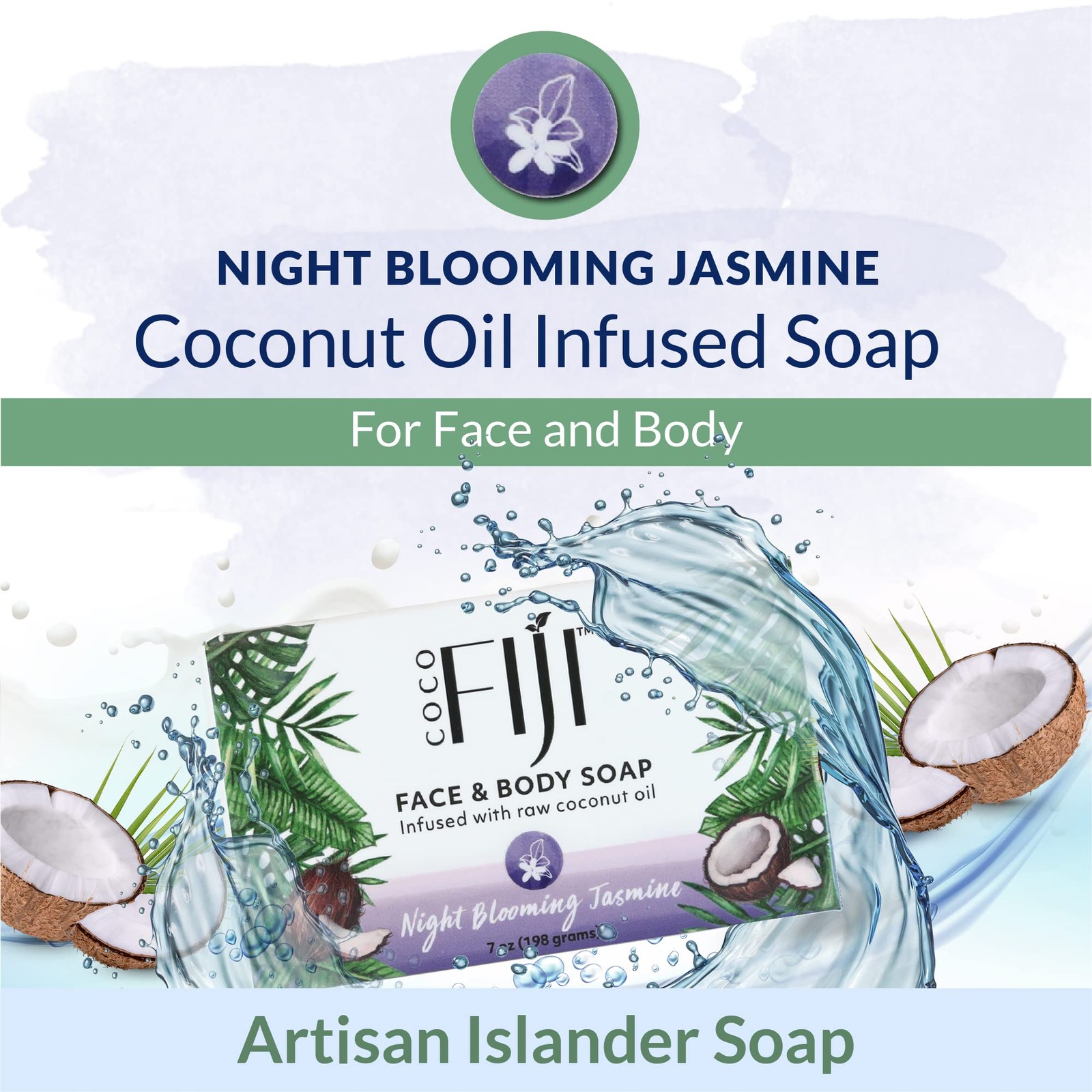 “Coco Fiji Soap Bar for Face and Body Infused With 7 Ounce (Pack of 2)