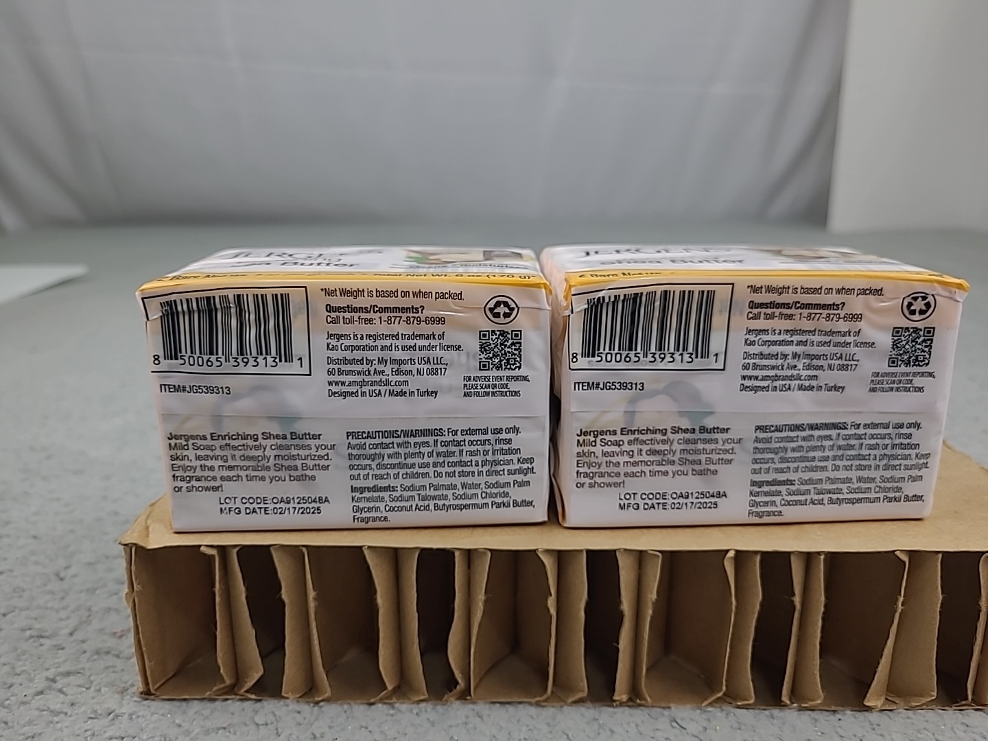 2x Jergens Mild Soap Enriching Shea Butter 3 Ounces 2 Bars per Pack