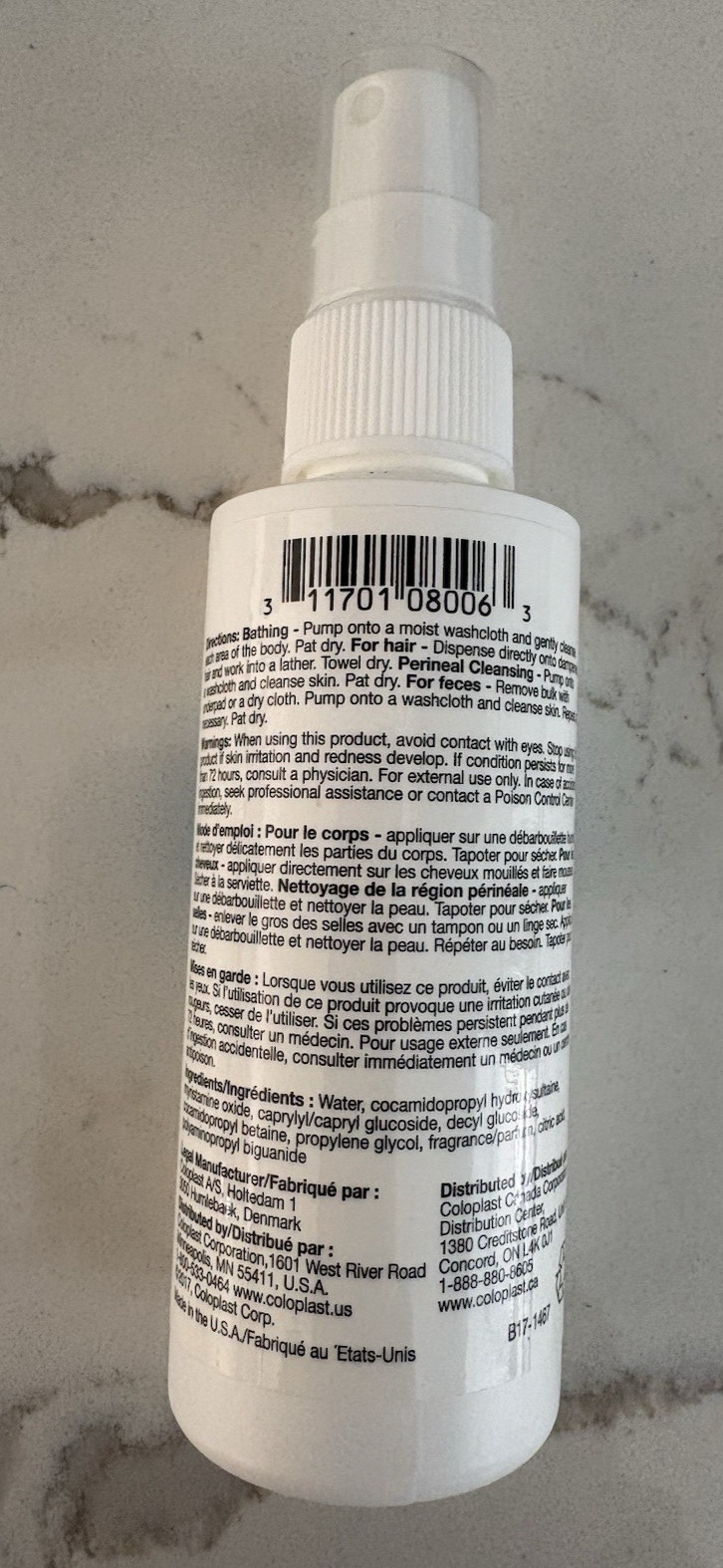 Set of 4 COLOPLAST Bedside-Care® Body Wash Spray ~Scented 4.1 oz 120ml