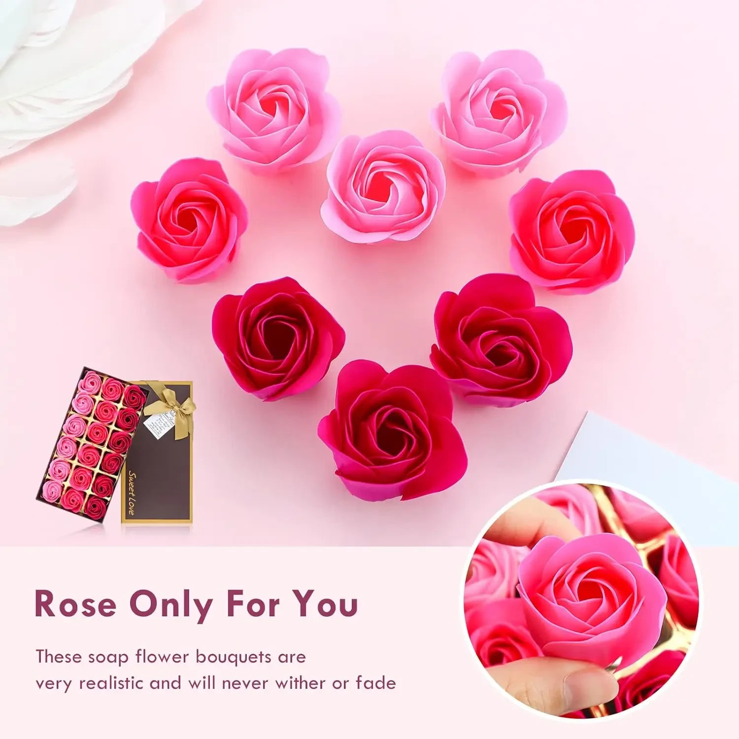 2026 NEW Floral Scented Bath Soap Rose Set Flower Petals Valentine’s Day Gifts
