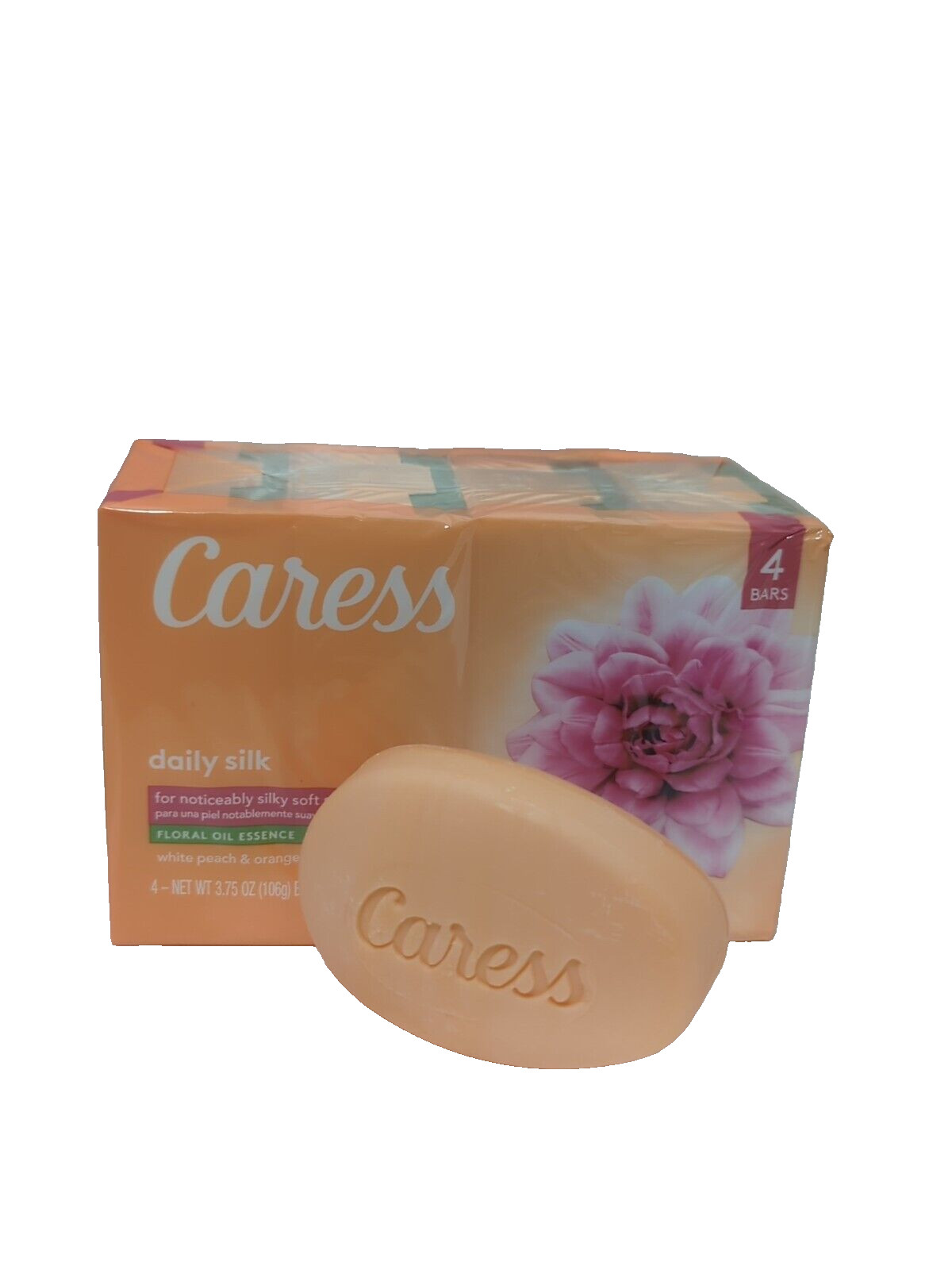 Caress Bar Soap Original Formula Floral Oil Essence Discontinued 4 Bars